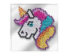 MAMMUT 8331830 Sequin Art Paillettenbild Einhorn, Easy, NO PINS, Steckbild, Komplettset mit Kunststoffplatte, Bildvorlage, Pailletten, Picker, Aufsteller, Anleitung, ab 4 Jahre, bunt