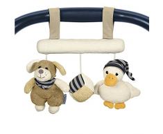 Sterntaler Spielzeug zum Aufhängen mit Klettverschluss, Hund Hanno, Inklusive Rassel, Alter: Für Babys ab der Geburt, Beige/Braun