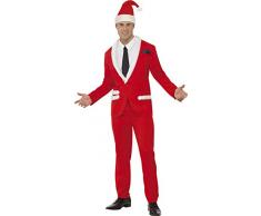Smiffys, Herren Cooler Weihnachtsmann Kostüm, Jacke, Hose, Mütze, Mock-Hemd und Krawatte, Größe: M, 33562