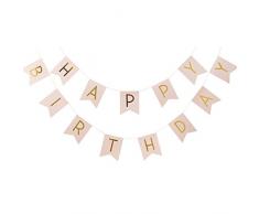 Ginger Ray Pastel Perfection Wimpelkette mit Goldfolie, Pink Hängende Wimpelgirlande rose