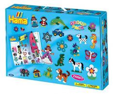 Hama 3096 Bügelperlen Midi, ca. 21.000 Stück, 21 Stiftplatten in verschiedenen Formen und Zubehör, Koffer für Spielgruppen, Mehrfarbig