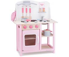 New Classic Toys - 11054 - Kinderrollenspiele - Hölzern Kinderküche Bon Appétit - Rose - Einschließlich Zubehör