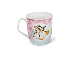 Nici 45757 Tasse Winter Pinguin Peppi und Eule Aurina aus Porzellan, Kaffeebecher mit Wintermotiv