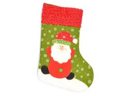 Shatchi Weihnachtsstrumpf Santa Green MEDIUM-6090 mittelgroß traditioneller Weihnachtsstrumpf Weihnachtsstrumpf Weihnachtsbaumschmuck Heimdekor mehrfarbig