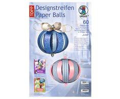 Ursus 23440099 - Designstreifen Paper Balls Juliet, 60 Streifen und Zubehör für 8 Dekokugeln