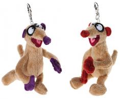 Jan & Henry 519640 Sandman Plüschtier, Set, Schlüsselanhänger, Jan, Henry, braun, rot, lila