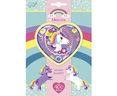 Totum Unicorn Stickerbuch - Gestalte Deine eigene zauberhafte Einhornwelt mit 400 verschiedenen Motiven wie Einhörnern, Diamanten und Buchstabenstickern