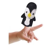 MAMMUT 164006 - Nähset Fingerpuppe, Tier, Pinguin, Komplettset mit vorgestanzten Filzstoffen, Füllwatte, Garn, Stopfnadel und Anleitung, Bastelset für Kinder ab 5 Jahre