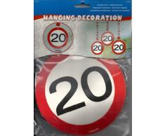 Folat Geburtstag Party Verkehrsschild 7,6 cm Dekoration zum Aufhängen – 20.