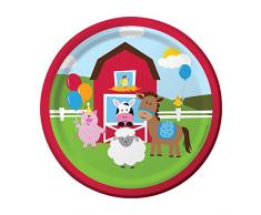 Creative Converting Farmhouse Fun Robustes Stil Papier Lunch Teller (8 Zählen), 17,8 cm