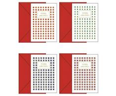 Toscane 8009162338701 Künstliche Weihnachtskarten, bunt