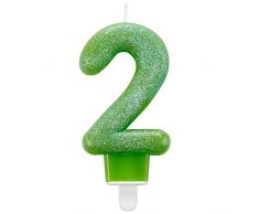 amscan 9900763 7,6 cm Glitzer Zahl 2 Geburtstag Kerze