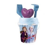Simba 862119 Strandkorb Frozen II mit Schaufel, Rechen, Form und Sieb, 17 cm