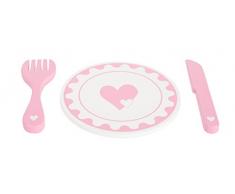 Small Foot 10890 Besteck-Set aus Holz, Kinderküche und Kaufmannsladen-Zubehör Spielzeug