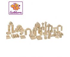 Eichhorn 100 naturfarbene Holzbausteine in der Aufbewahrungsbox mit Kordel und Sortierdeckel, für Kinder ab 1 Jahr