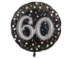 amscan 3215501 Multi Sparkling Birthday Folienballon, 60