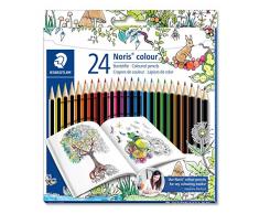 Staedtler Noris colour 185 C24JB Buntstifte (erhöhte Spitzen-Bruchfestigkeit, sechskant, Set mit 24 brillanten Farben, Wopex Material, PEFC-Holz, DIN EN71)