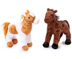 small foot 4141 Pferde „Penny und Molly“ aus Stoff, Kuscheltiere im 2er Set, kuschelweiche Begleiter aus Plüsch