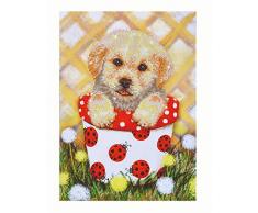 Pracht Creatives Hobby DD7-013 - Diamond Dotz Welpe im Blumentopf, funkelndes Diamantbild zum Selbstgestalten, ca. 30 x 42 cm groß, Malen mit Diamanten, neuer und kreativer Basteltrend