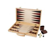 Small Foot by Legler Schach und Backgammon Koffer aus hochwertig gearbeitetem Holz, aufklappbare Holzkassette dient als Spielfeld, inkl. Spielsteinen und -figuren sowie Würfeln, ideal zum Mitnehmen