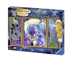 Ravensburger 28960 Mystische Freundschaft, Malen nach Zahlen Premium Triptychon, 80 x 50 cm