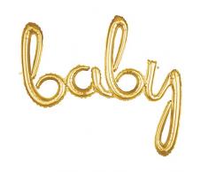 amscan 3669011 Folienballon Wort Baby, Gold