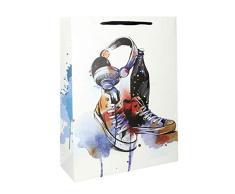 SPIRIT 404545 SB Geschenktüte Casual Design 01, 210g, XL-Size (31x42x12cm), 10 STK, Farbig Seortiert