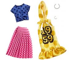 Barbie GHX60 GHX60-Fashions 2er-Pack Moden (gepunktet), Mehrfarbig