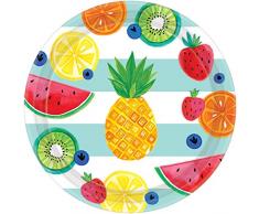 Amscan 591954 Teller Hallo Sommer, Mehrfarbig, 26 cm