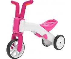 Chillafish Bunzi Laufrad und Dreirad 2-in-1, Spielfahrzeug ab 1 Jahr, für Kinder bis 3 Jahre, für drinnen und draussen, Rosa weiss