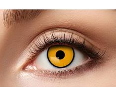 Zoelibat Farbige Kontaktlinsen für 12 Monate, Krähe, 2 Stück, BC 8.6 mm / DIA 14.5 mm, Jahreslinsen in Markenqualität für Halloween, Fasching, Karneval, orange