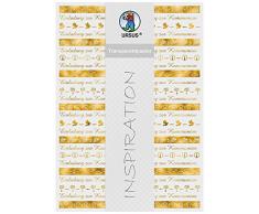 Ursus 76624602 - Transparentpapier Bordüren, 115 g/qm, 5 Blatt, Din A4, Einladung Zur Kommunion, gold