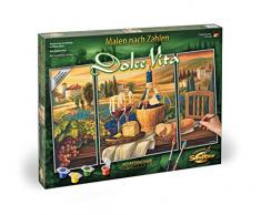 Schipper 609260537 - Malen nach Zahlen - Dolce Vita - Bilder malen für Erwachsene, inklusive Pinsel und Acrylfarben, Triptychon 50 x 80 cm