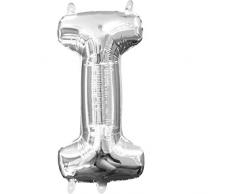 amscan 3302811 Folienballon Minishape Buchstabe I, Silber