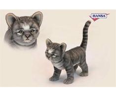 HANSA Plüschtier Katze Grau 4 Pfoten 30 cm L