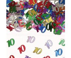 Folat 05309 - Tischkonfetti Zahl 10 - bunt - 4 x 14 gr.