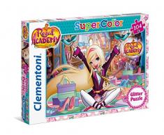 Clementoni 20140 – Puzzle 104 Brilliant Princess Glitter Regal Academy Mehrfarbig