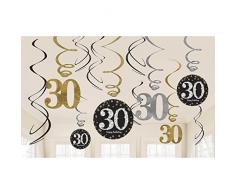 amscan 670478 Gold Celebration 30. Swirl Dekoration Value Pack