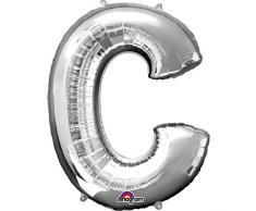 amscan 3295001 Folienballon Buchstabe C, Silber