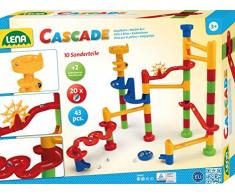 SIMM Spielwaren Lena65202 - Cascade Kugelbahn groß mit 42 Bahnelementen und 20 Glasmurmeln