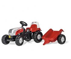 Rolly Toys 012510 - rollyKid Steyr 6165 CVT Trettraktor (mit Anhänger, für Kinder ab 2,5 Jahre, Flüsterlaufreifen, Überrollbügel)