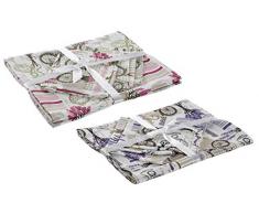 Item-LC-161127 Tischdecke + 4 Servietten Lavendel Baumwolle 150 x 150 cm, Mehrfarbig (LC-161127)