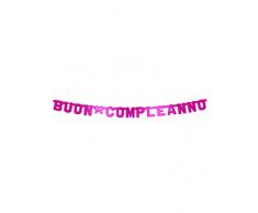 BIGIEMME Girlande Buon Compleanno 253 cm Magenta Metallic XL, Farbe 5IT29057