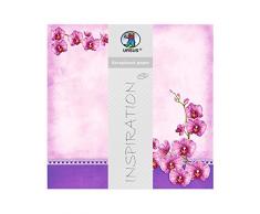 Ursus 703000249 - Premium Glitter Scrapbook paper Orchideen, ca. 30,5 x 30,5 cm, 5 Blatt, Motiv 249