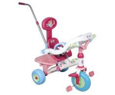 Coloma 848-37 - Dreirad mit Schubstange, Baby Princess, weiß, rosa und blau
