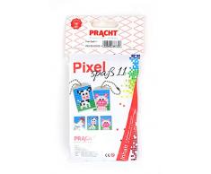 Pracht Creatives Hobby P90050-00505 - Pixel Spaß Bastelset 11, für 2 Medaillons, Schlüsselanhänger, für Kinder, Jungen und Mädchen, als kleines Geschenk, Mitgebsel, für den Kindergeburtstag