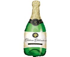 Anagram 0494901 - Party und Dekoration - Folienballon Super Shape - Champagnerflasche, circa 91 x 35 cm