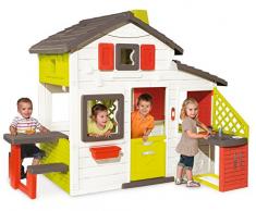 Smoby 3032168102002 Friends House Spielhaus mit Küche Zubehör Garten Haus Kinderhaus Outdoor