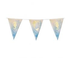 Boland 51000 - Wimpelkette Meerjungfrau, Länge 4 m, Hängedekoration, Girlande, Unterwasserwelt, Dekoration, Beach Party, Geburtstag, Motto Party, Karneval