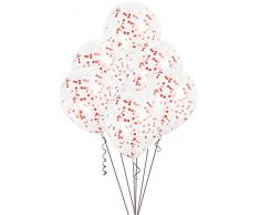 Unique Party 58116 Konfetti Luftballons, rot